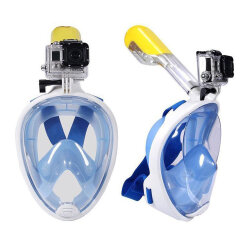 Amphibian Full Face Dalış Maskesi Şnorkel-MAVİ - Amphibian