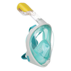 Amphibian Full Face Dalış Maskesi Şnorkel-BEYAZ-TURKUAZ - Amphibian