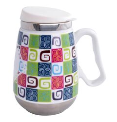 Andoutdoor - Andoutdoor AND325B İçi Çelik Dışı Desenli Seramik Kupa Mug