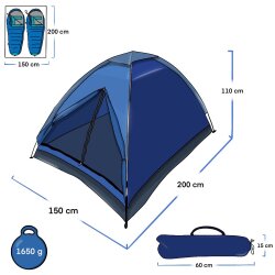 Freelife Monodome A 2 Kişilik Kamp Çadırı-MAVİ - Freelife (1)