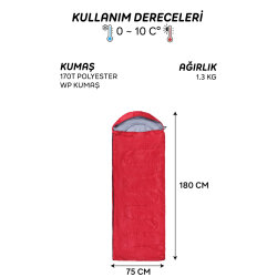 AndOutdoor NewCebu Uyku Tulumu-KIRMIZI - 8