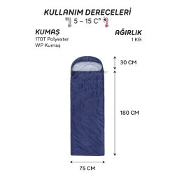AndOutdoor NewCebu Uyku Tulumu-LACİVERT - 5