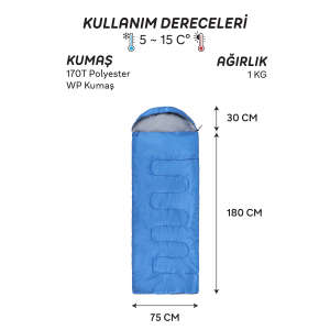 AndOutdoor NewCebu Uyku Tulumu-MAVİ - 5