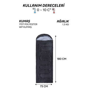 AndOutdoor NewCebu Uyku Tulumu-SİYAH - 8