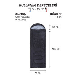 AndOutdoor NewCebu Uyku Tulumu-SİYAH - 5