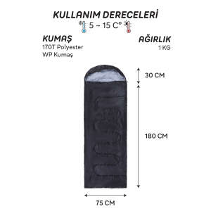 AndOutdoor NewCebu Uyku Tulumu-SİYAH - 5