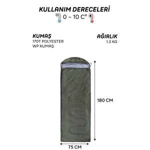 AndOutdoor NewCebu Uyku Tulumu-YEŞİL - 8