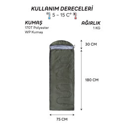 AndOutdoor NewCebu Uyku Tulumu-YEŞİL - 5