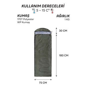 AndOutdoor NewCebu Uyku Tulumu-YEŞİL - 5