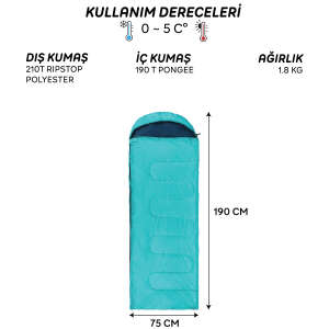 AndOutdoor Survival Uyku Tulumu-MAVİ - 4