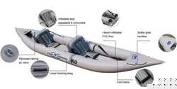 Aqua Marina K0 Leisure Kayak Inflatable Floor Kürekli - Thumbnail