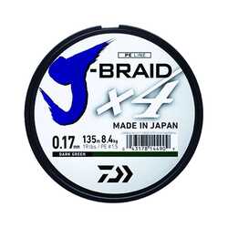 Daiwa - Daiwa J-Braid 4B Koyu Yeşil 0,07mm 135m İp Misina