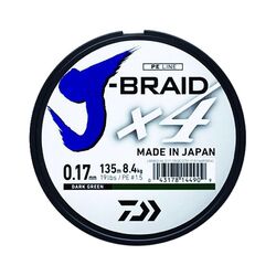 Daiwa - Daiwa J-Braid 4B Koyu Yeşil 0,07mm 135m İp Misina