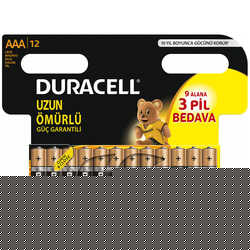 Duracell AAA İnce Kalem Pil 12'li Blister - Thumbnail
