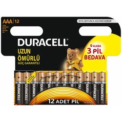 Duracell - Duracell AAA İnce Kalem Pil 12'li Blister