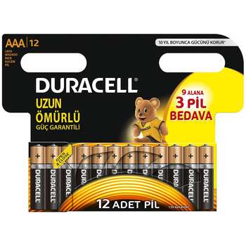 Duracell AAA İnce Kalem Pil 12'li Blister