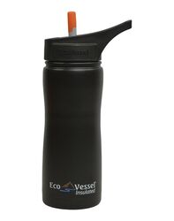 Eco Vessel - Eco Vessel Summit Insulated Steel Straw Bottle Termos 0.50 Litre-SİYAH