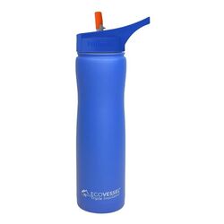 Eco Vessel - Eco Vessel Summit Insulated Steel Straw Bottle Termos 0.75 Litre-MAVİ