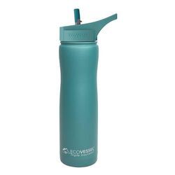 Eco Vessel - Eco Vessel Summit Insulated Steel Straw Bottle Termos 0.75 Litre-YEŞİL