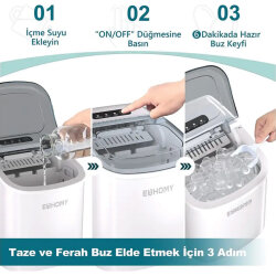 Euhomy Bullet Kapsül Buz Makinesi-GRİ - 4