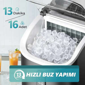Euhomy Kristal Küp Buz Makinesi IM005-CBL-SİYAH - 2