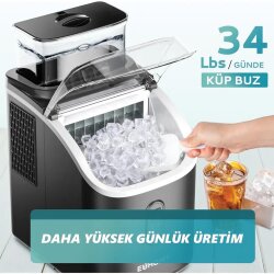 Euhomy Kristal Küp Buz Makinesi IM005-CBL-SİYAH - 3