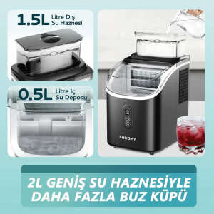 Euhomy Kristal Küp Buz Makinesi IM005-CBL-SİYAH - 6