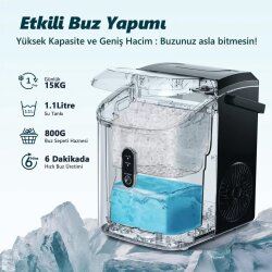 Euhomy Nugget Granül Buz Makinesi-SİYAH - 3