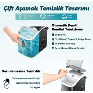 Euhomy Nugget Granül Buz Makinesi-SİYAH - 4