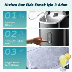 Euhomy Nugget Granül Buz Makinesi-SİYAH - 5