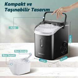 Euhomy Nugget Granül Buz Makinesi-SİYAH - 6