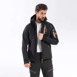 FreeCamp Eagle Softshell Ceket-SİYAH-TURUNCU - 1