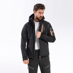 FreeCamp Eagle Softshell Ceket-SİYAH-TURUNCU - FreeCamp