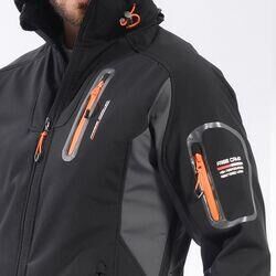 FreeCamp Eagle Softshell Ceket-SİYAH-TURUNCU - Thumbnail