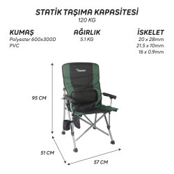FreeCamp Foster Katlanır Sandalye-HAKİ-SİYAH - 3