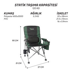 FreeCamp Foster Plus Buzluklu Katlanır Sandalye-HAKİ-SİYAH - 4