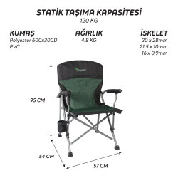 FreeCamp Huxley Katlanır Sandalye-HAKİ-SİYAH - 4