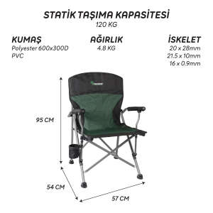 FreeCamp Huxley Katlanır Sandalye-HAKİ-SİYAH - 4