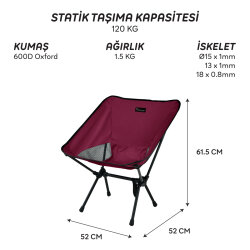 FreeCamp Jett Katlanır Sandalye-BORDO - 8
