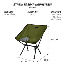 FreeCamp Jett Katlanır Sandalye-HAKİ - 6