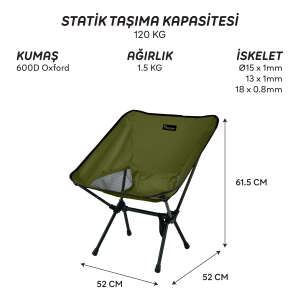 FreeCamp Jett Katlanır Sandalye-HAKİ - 6