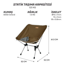 FreeCamp Jett Katlanır Sandalye-KAHVERENGİ - 7