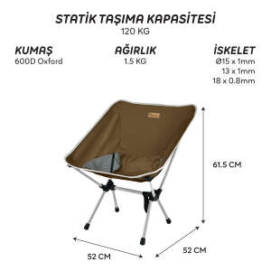 FreeCamp Jett Katlanır Sandalye-KAHVERENGİ - 7