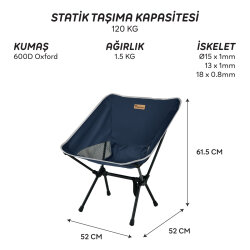 FreeCamp Jett Katlanır Sandalye-LACİVERT - 7