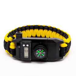 FreeCamp Kata Saat Göstergeli Paracord-SARI-SİYAH - FreeCamp