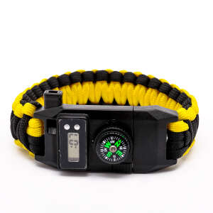 FreeCamp Kata Saat Göstergeli Paracord-SARI-SİYAH - 1