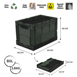 FreeCamp Katlanır Kamp Kasası – Kapaklı 80 Litre - 4