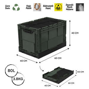 FreeCamp Katlanır Kamp Kasası – Kapaklı 80 Litre - 4