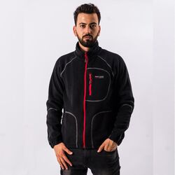 FreeCamp - FreeCamp Man Full Zipper Fleece Polar-SİYAH-KIRMIZI