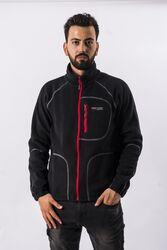 FreeCamp - FreeCamp Man Full Zipper Fleece Polar-SİYAH-KIRMIZI (1)